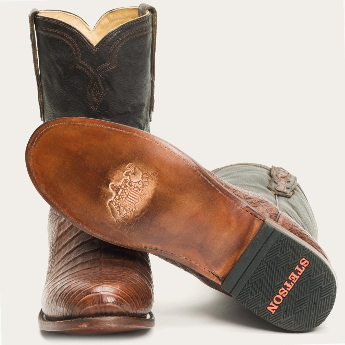 Men Exotics | Stetson Puncher Exotic Boots Brown