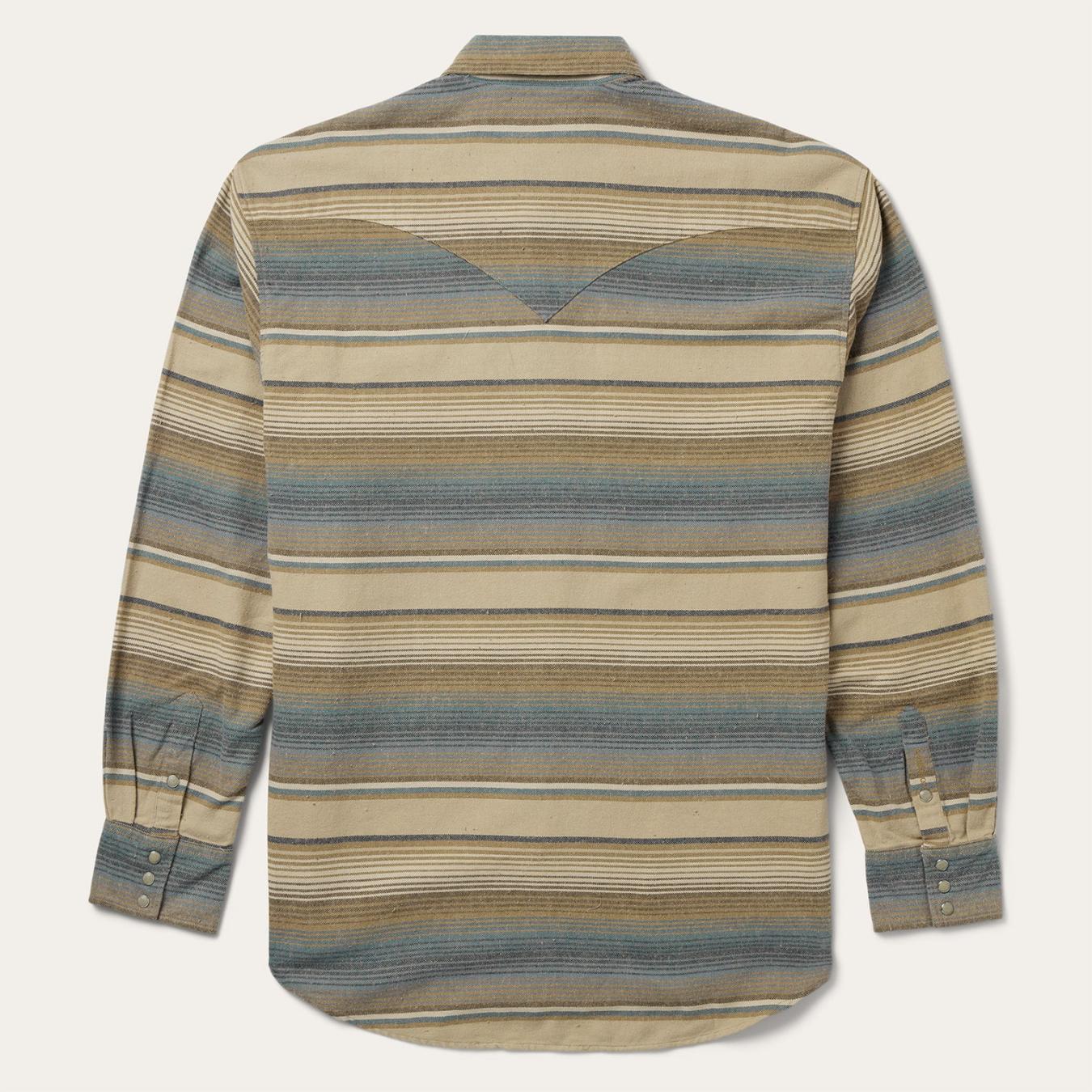 Men Flannel Shirts | Stetson Blue Stripe Flannel Western Shirt Blue
