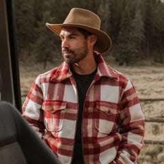 Men Flannel Shirts | Stetson Plaid Lined Jac-Shirt Red
