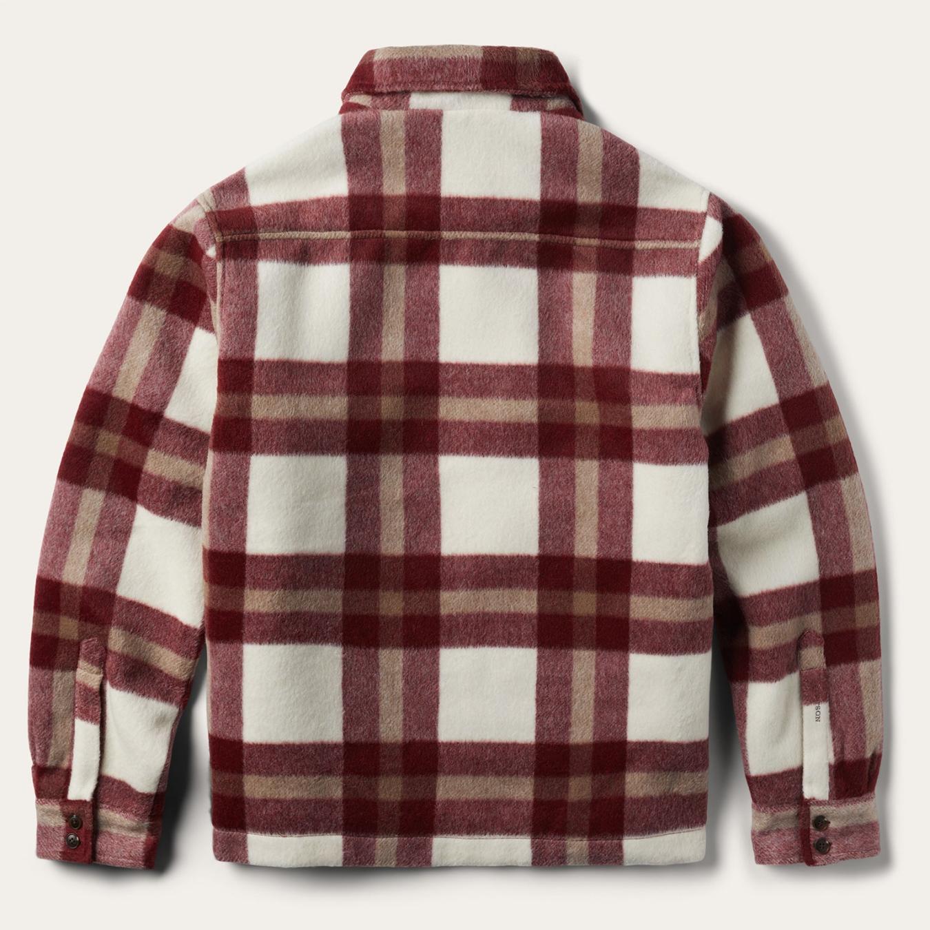 Men Flannel Shirts | Stetson Plaid Lined Jac-Shirt Red