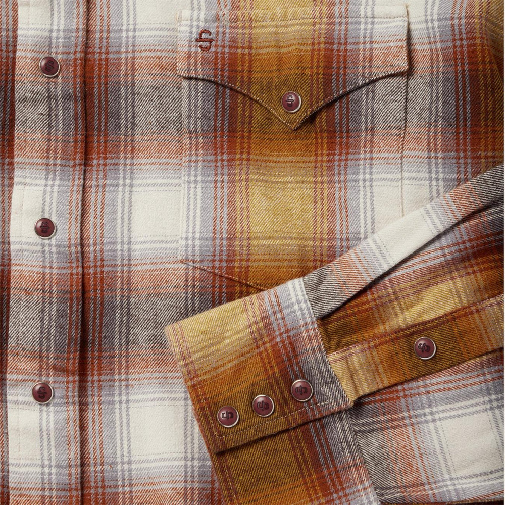 Men Flannel Shirts | Stetson Rust Plaid Flannel Western Shirt Brown