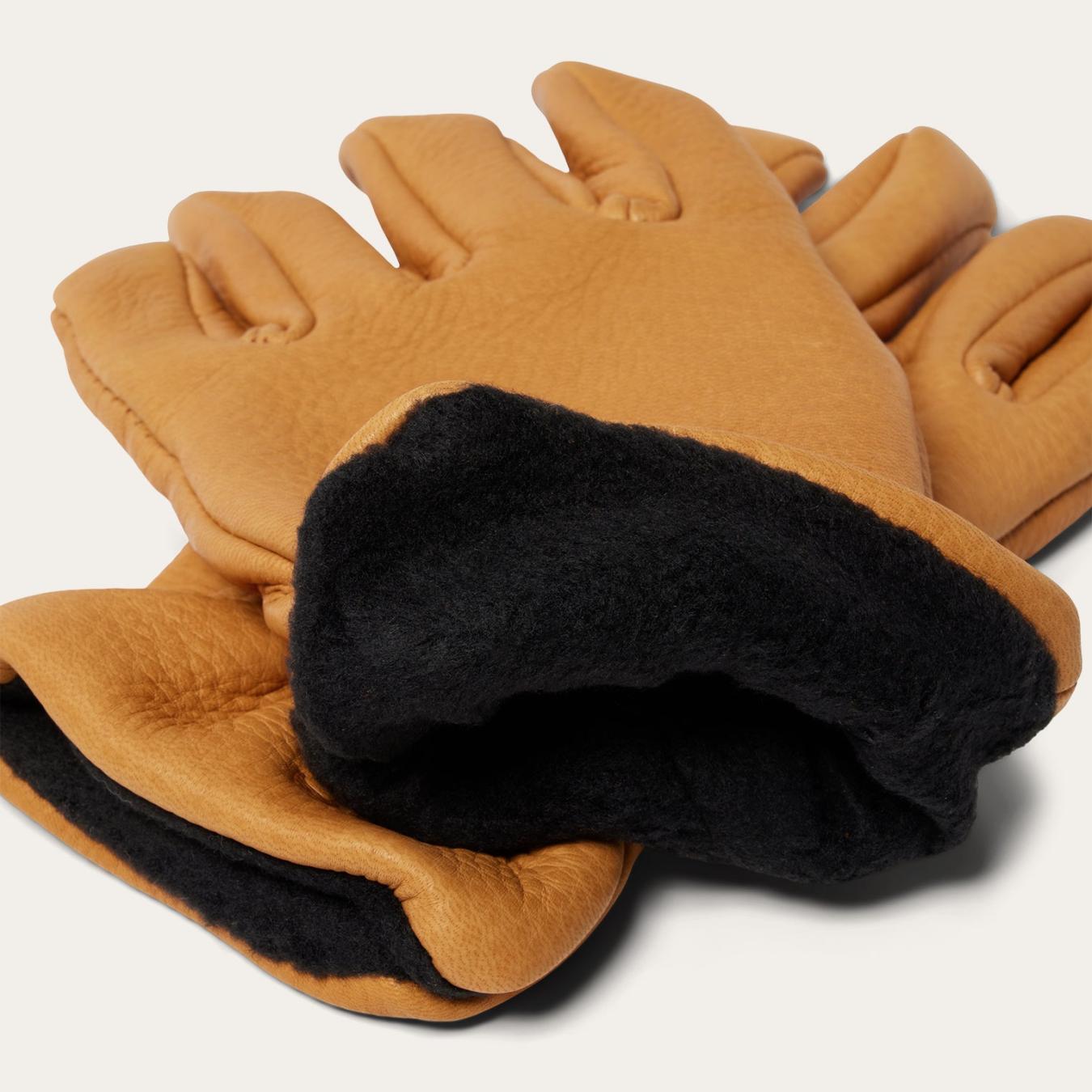 Men Gloves | Stetson Deerskin Roper Glove - Lined Saddle Tan