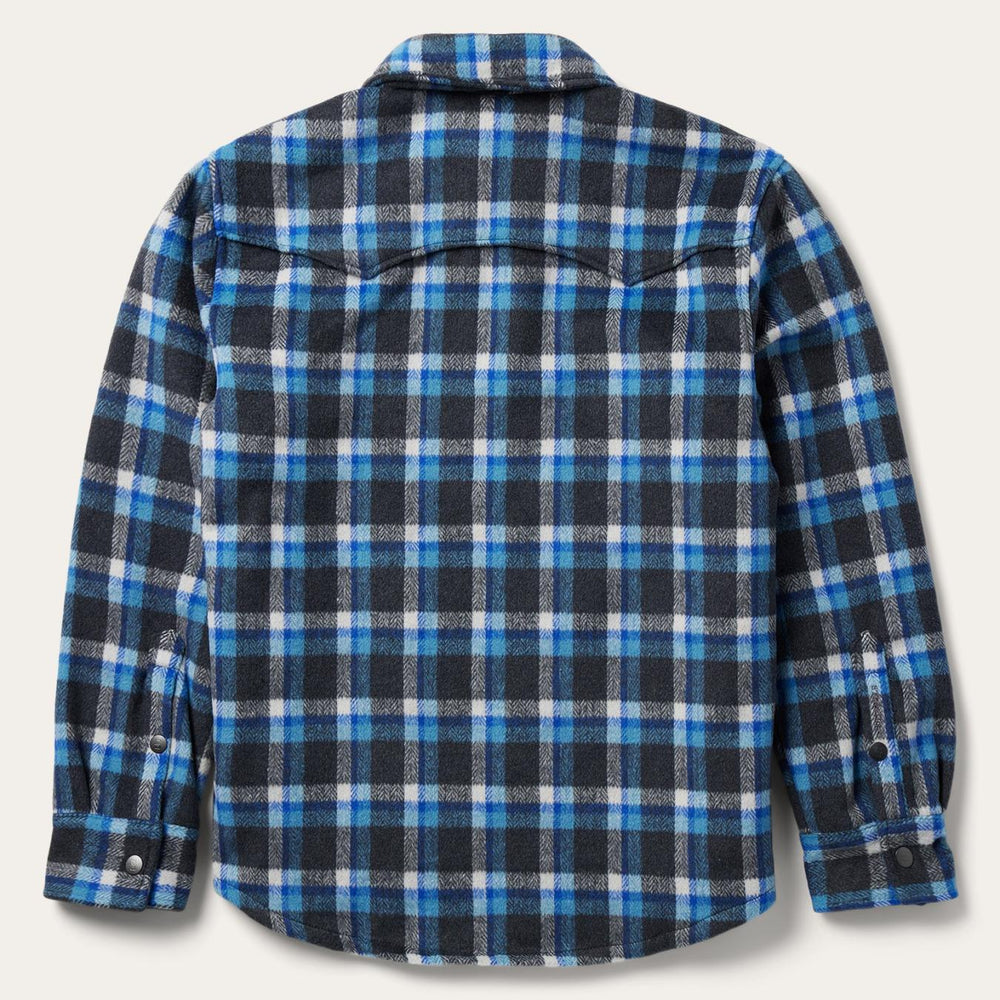 Men Jackets | Stetson Blue Plaid Quilted Shirt Jacket Blue