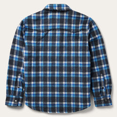 Men Jackets | Stetson Blue Plaid Quilted Shirt Jacket Blue