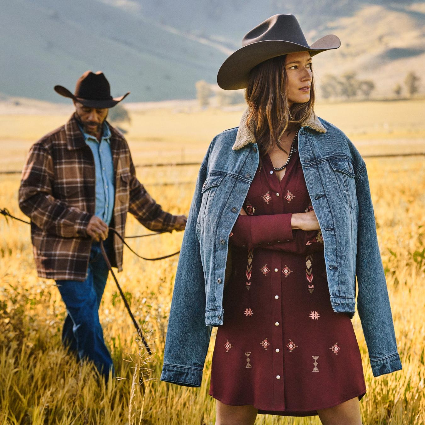 Men Jackets | Stetson Brown Plaid Western Coat Brown