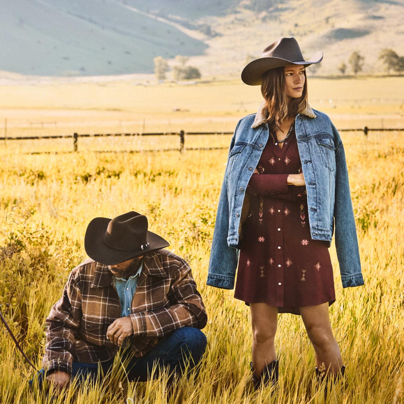 Men Jackets | Stetson Brown Plaid Western Coat Brown