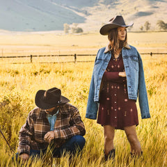 Men Jackets | Stetson Brown Plaid Western Coat Brown