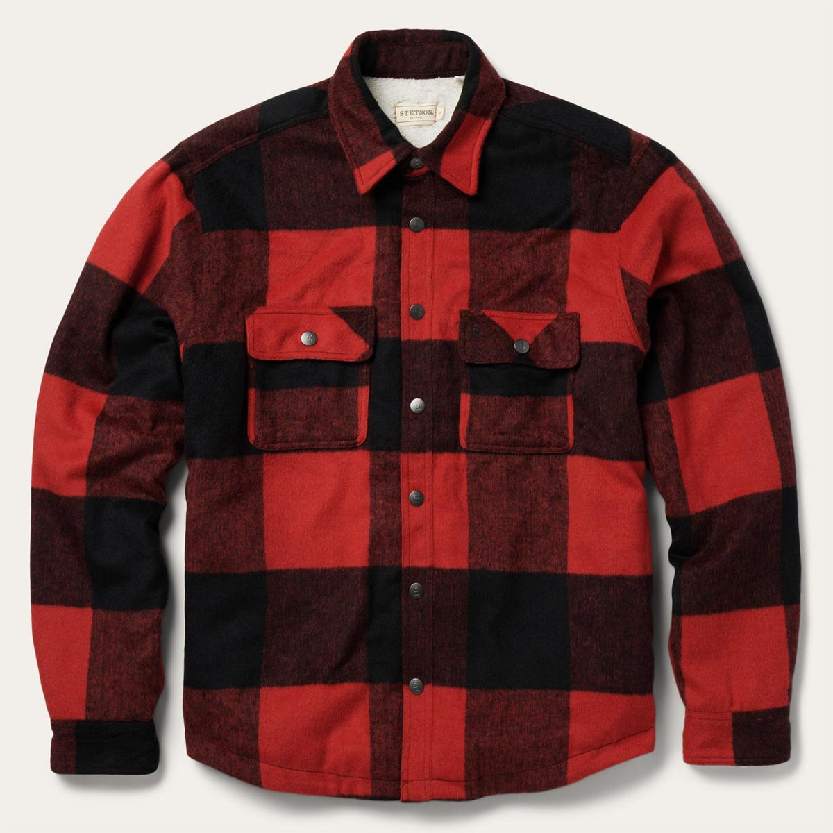 Men Jackets | Stetson Buffalo Plaid Western Coat Red