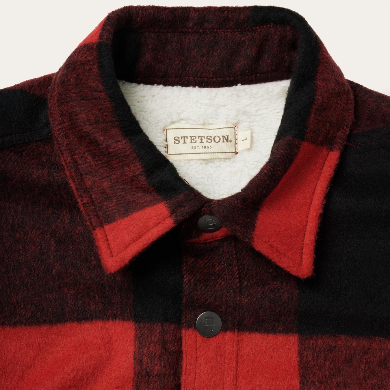 Men Jackets | Stetson Buffalo Plaid Western Coat Red