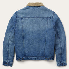 Men Jackets | Stetson Denim Sherpa Jacket Blue