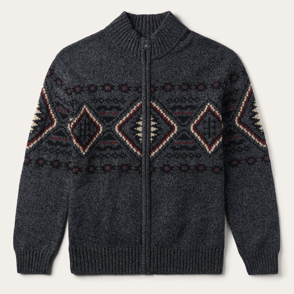 Men Jackets | Stetson Horizontal Aztec Cardigan Grey