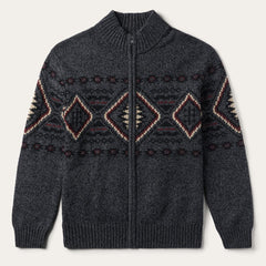 Men Jackets | Stetson Horizontal Aztec Cardigan Grey