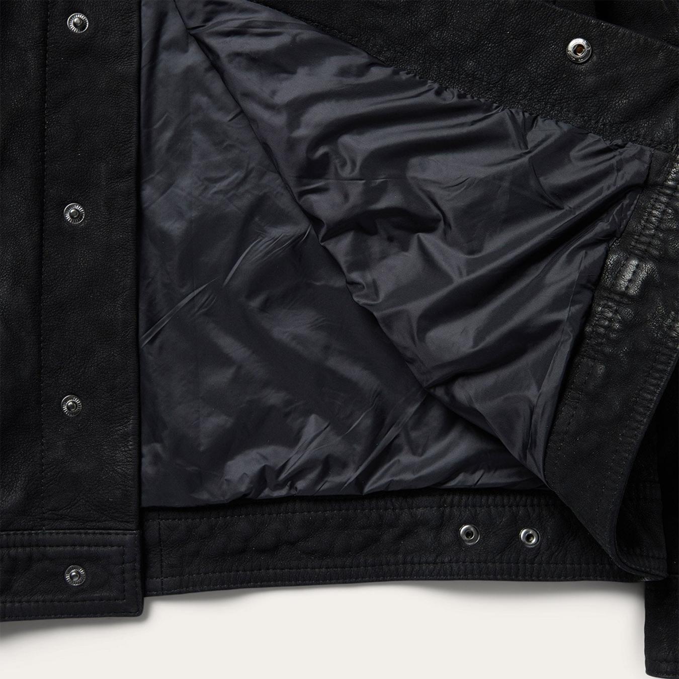 Men Jackets | Stetson Leather Jean Jacket Black