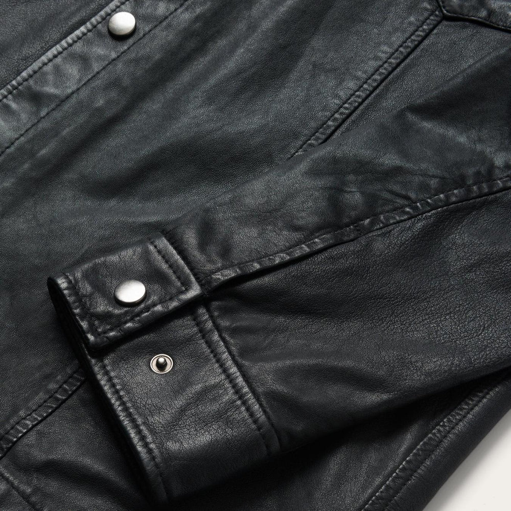 Men Jackets | Stetson Leather Western Shirt Jacket Black