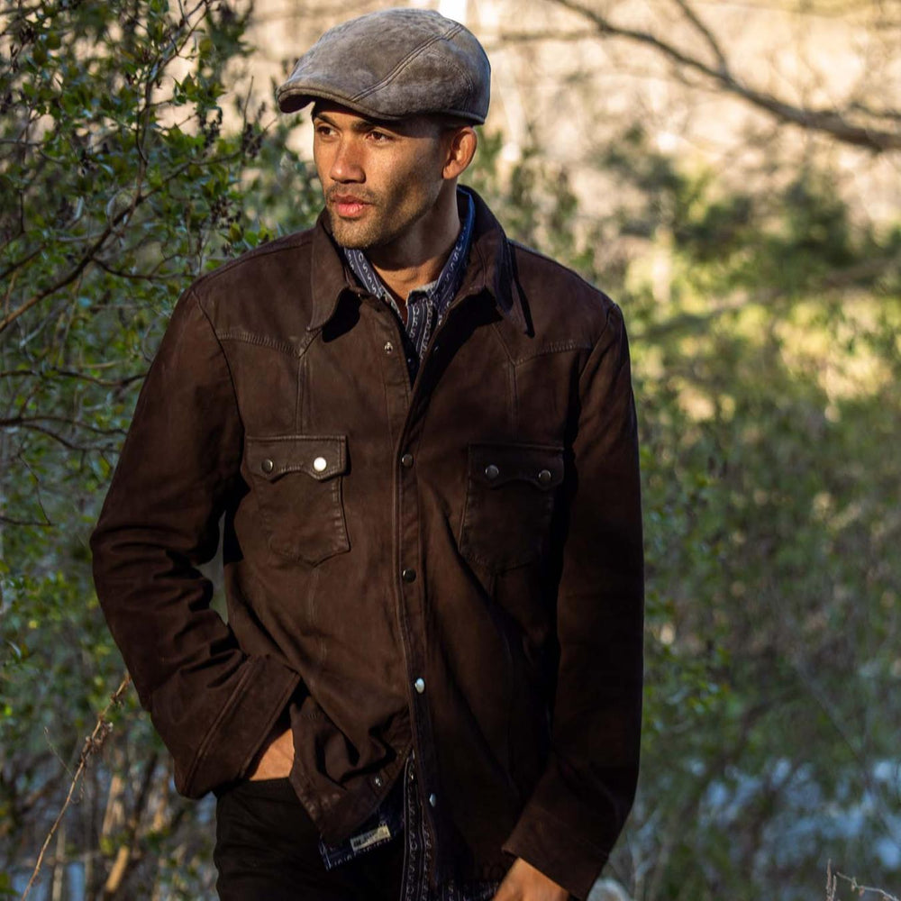 Men Jackets | Stetson Leather Western Shirt Jacket Brown