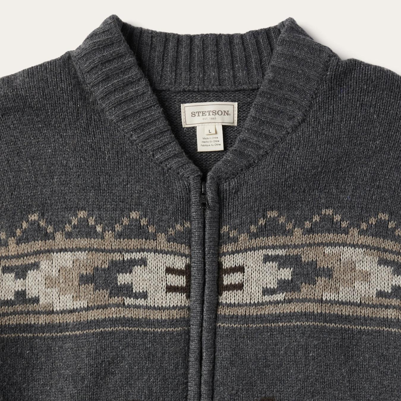 Men Jackets | Stetson Longhorn Cardigan Grey