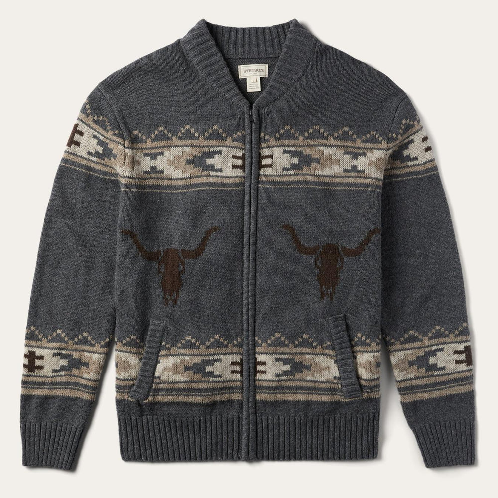 Men Jackets | Stetson Longhorn Cardigan Grey