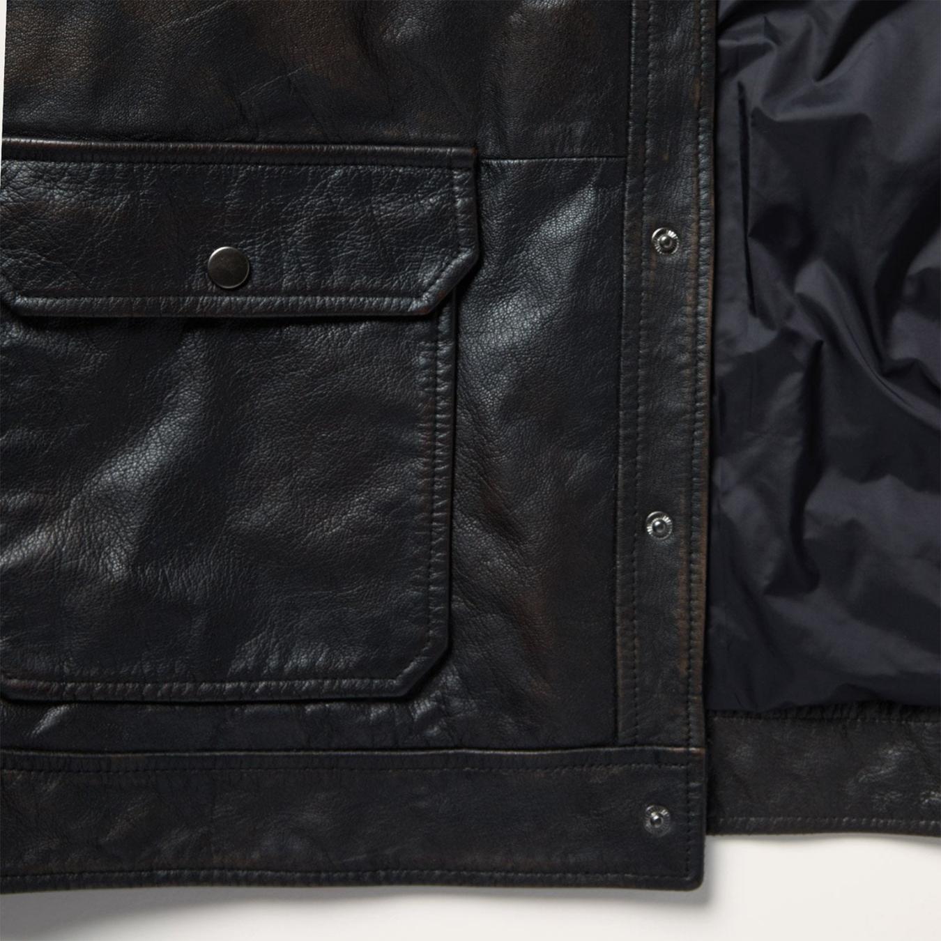 Men Jackets | Stetson Snap Front Leather Jacket Brown