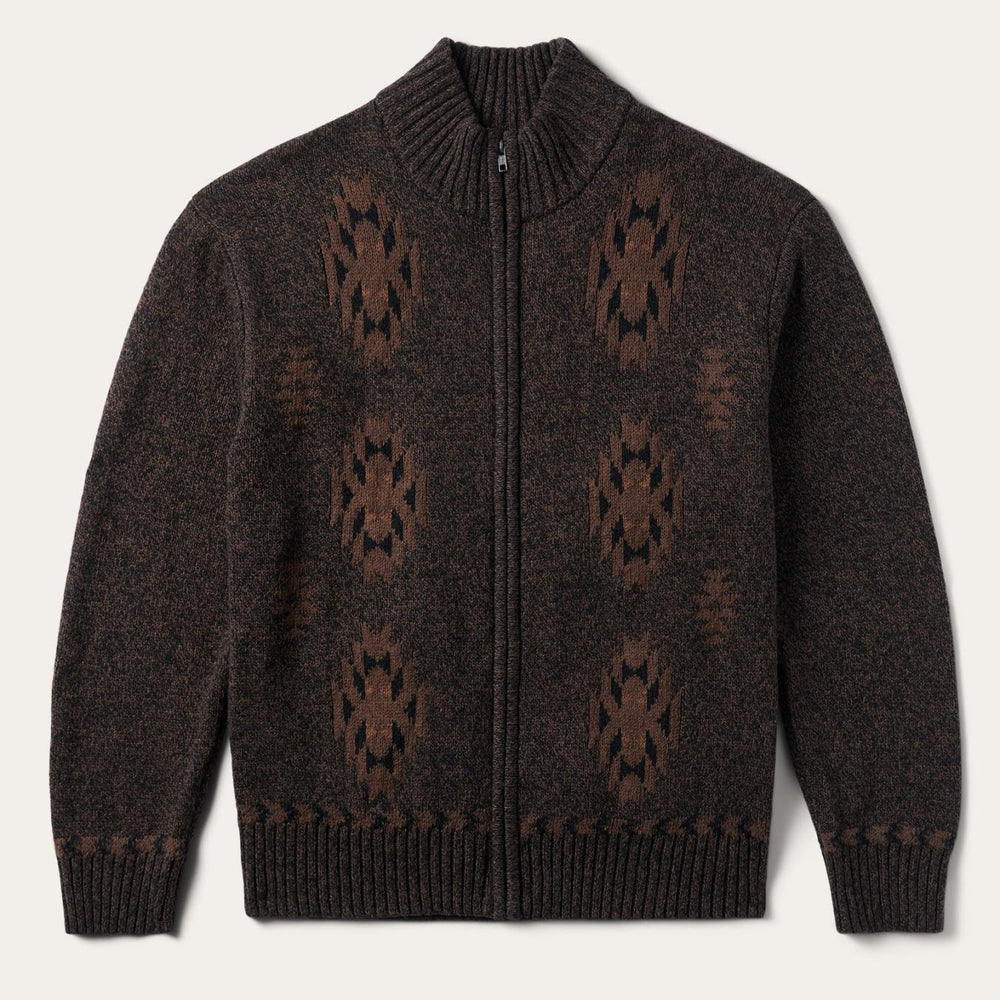Men Jackets | Stetson Vertical Aztec Cardigan Brown