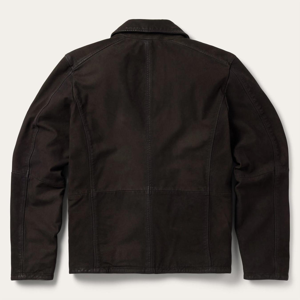 Men Jackets | Stetson Zip Front Suede Leather Jacket Brown