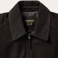 Men Jackets | Stetson Zip Front Suede Leather Jacket Brown