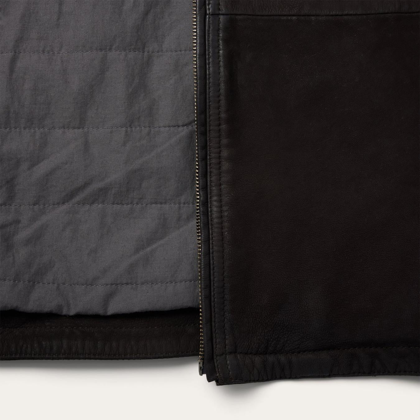 Men Jackets | Stetson Zip Front Suede Leather Jacket Brown