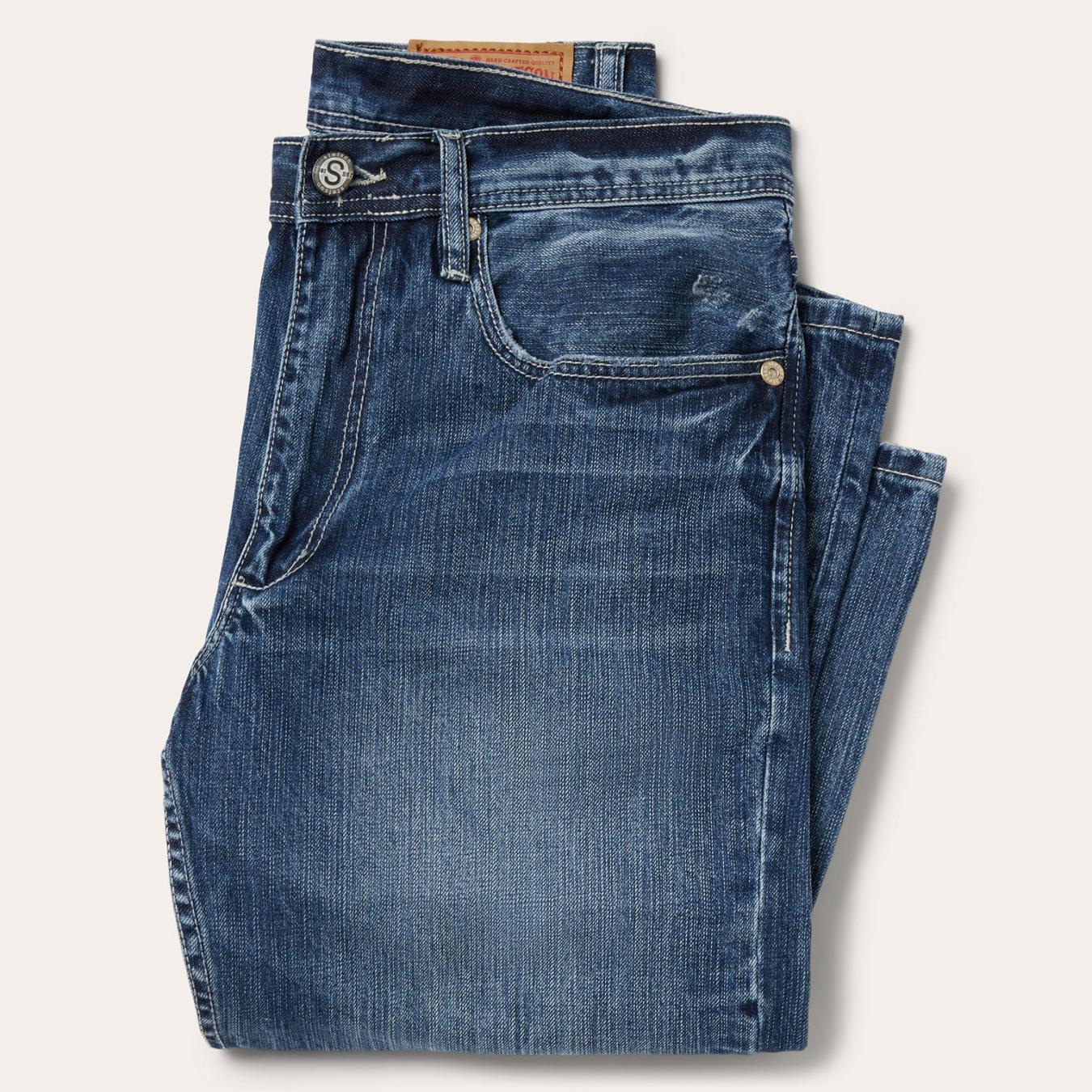Men Modern Cut | Stetson 1520 Fit Standard Straight Leg Jean Blue