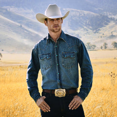 Men Modern Cut | Stetson 1520 Fit Standard Straight Leg Jean Blue