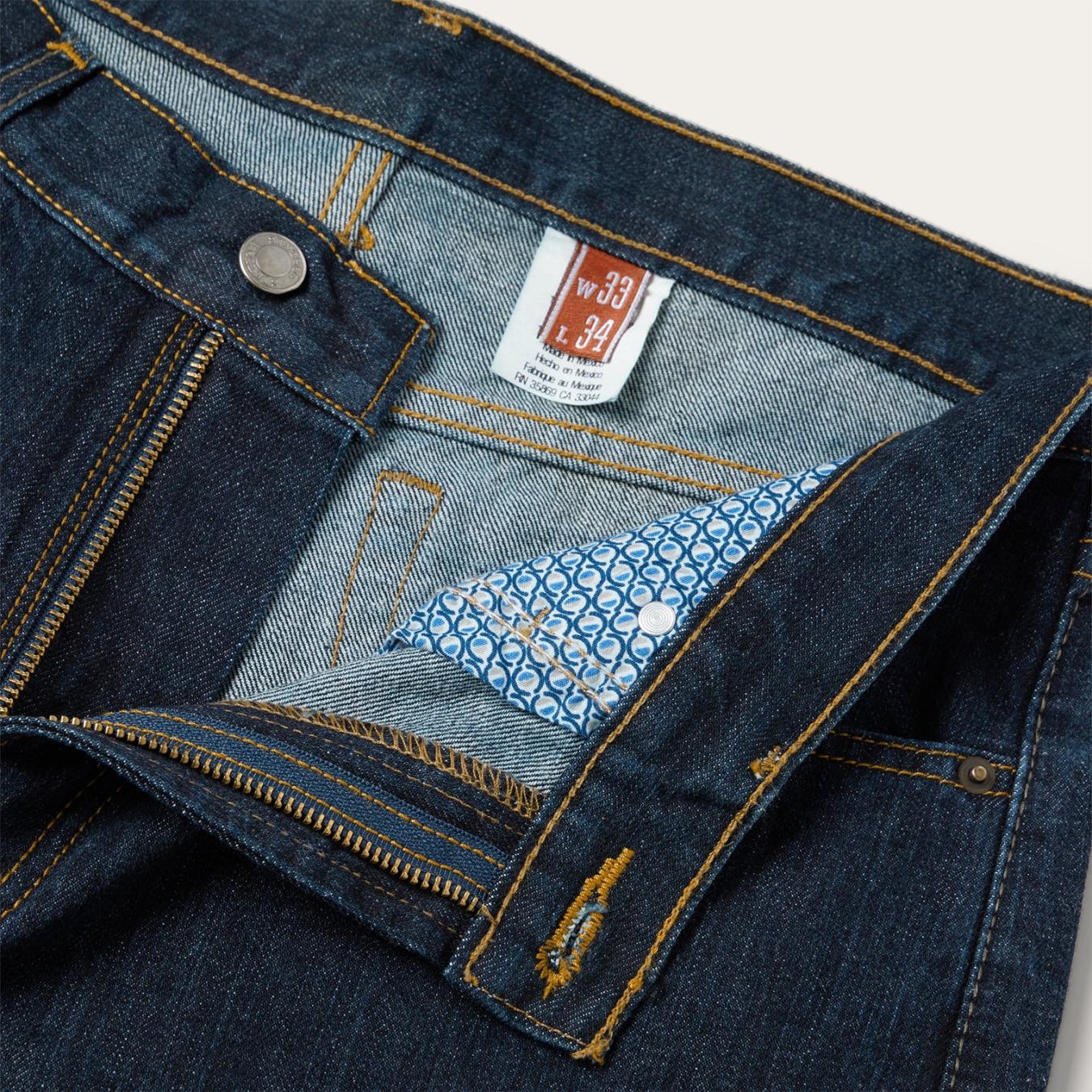 Men Modern Cut | Stetson 1520 Fit Standard Straight Leg Jean Blue