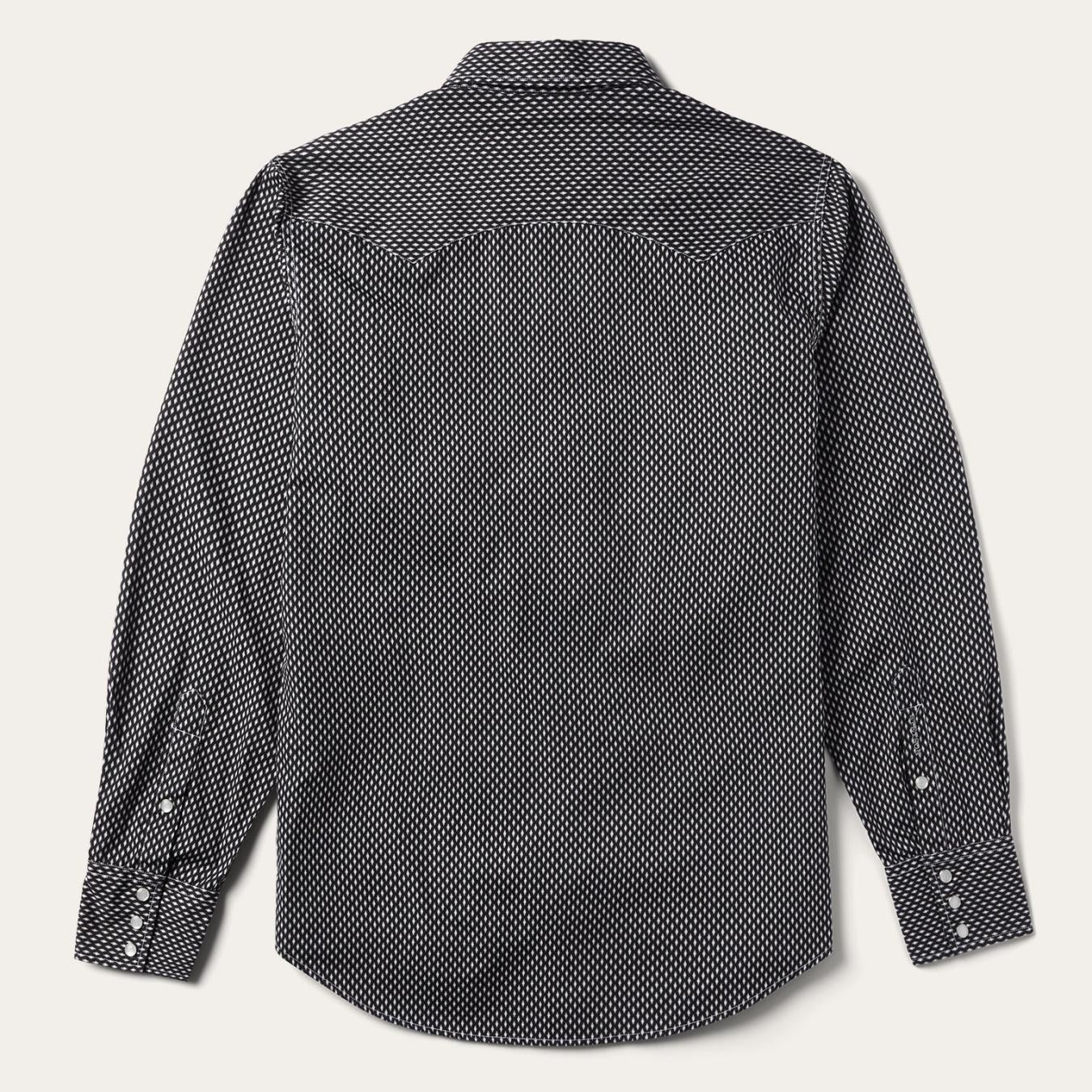 Men Modern Cut | Stetson Black Diamond Shirt Black