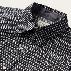 Men Modern Cut | Stetson Black Diamond Shirt Black
