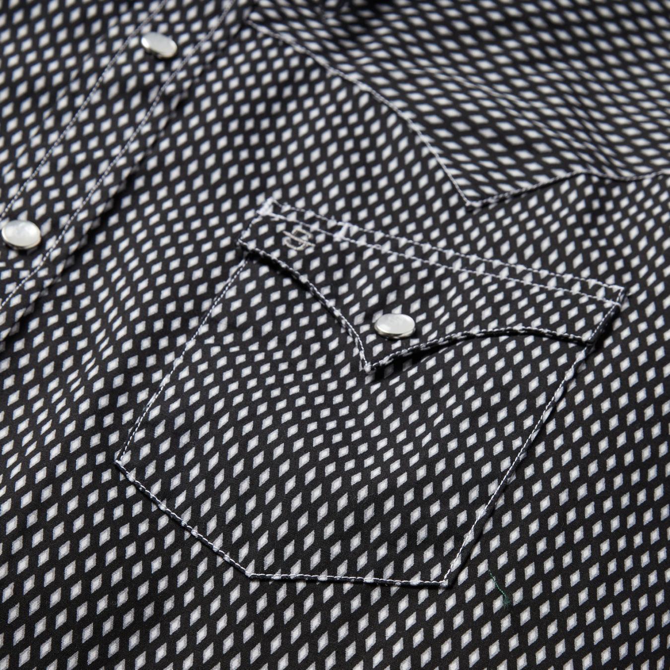Men Modern Cut | Stetson Black Diamond Shirt Black