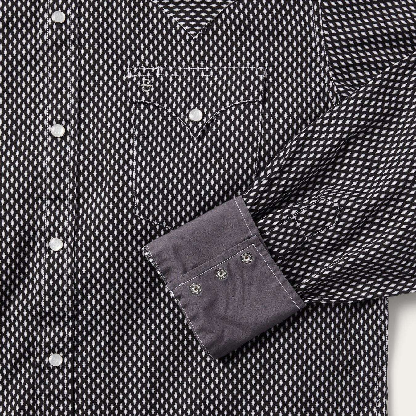 Men Modern Cut | Stetson Black Diamond Shirt Black