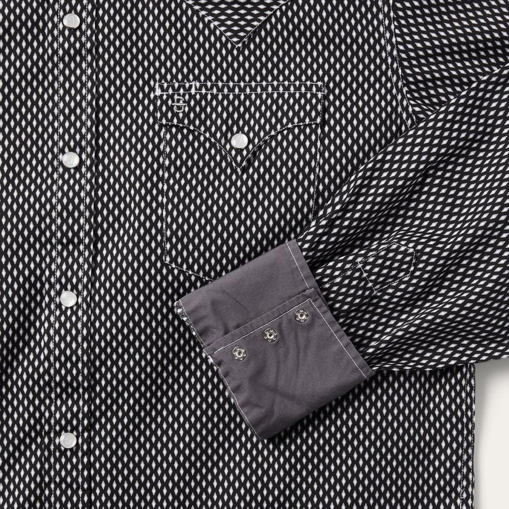 Men Modern Cut | Stetson Black Diamond Shirt Black