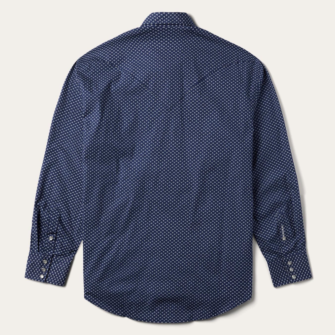 Men Modern Cut | Stetson Blue Polaris Geo Print Western Shirt Blue