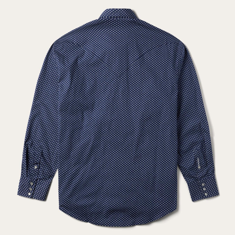 Men Modern Cut | Stetson Blue Polaris Geo Print Western Shirt Blue