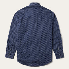 Men Modern Cut | Stetson Blue Polaris Geo Print Western Shirt Blue