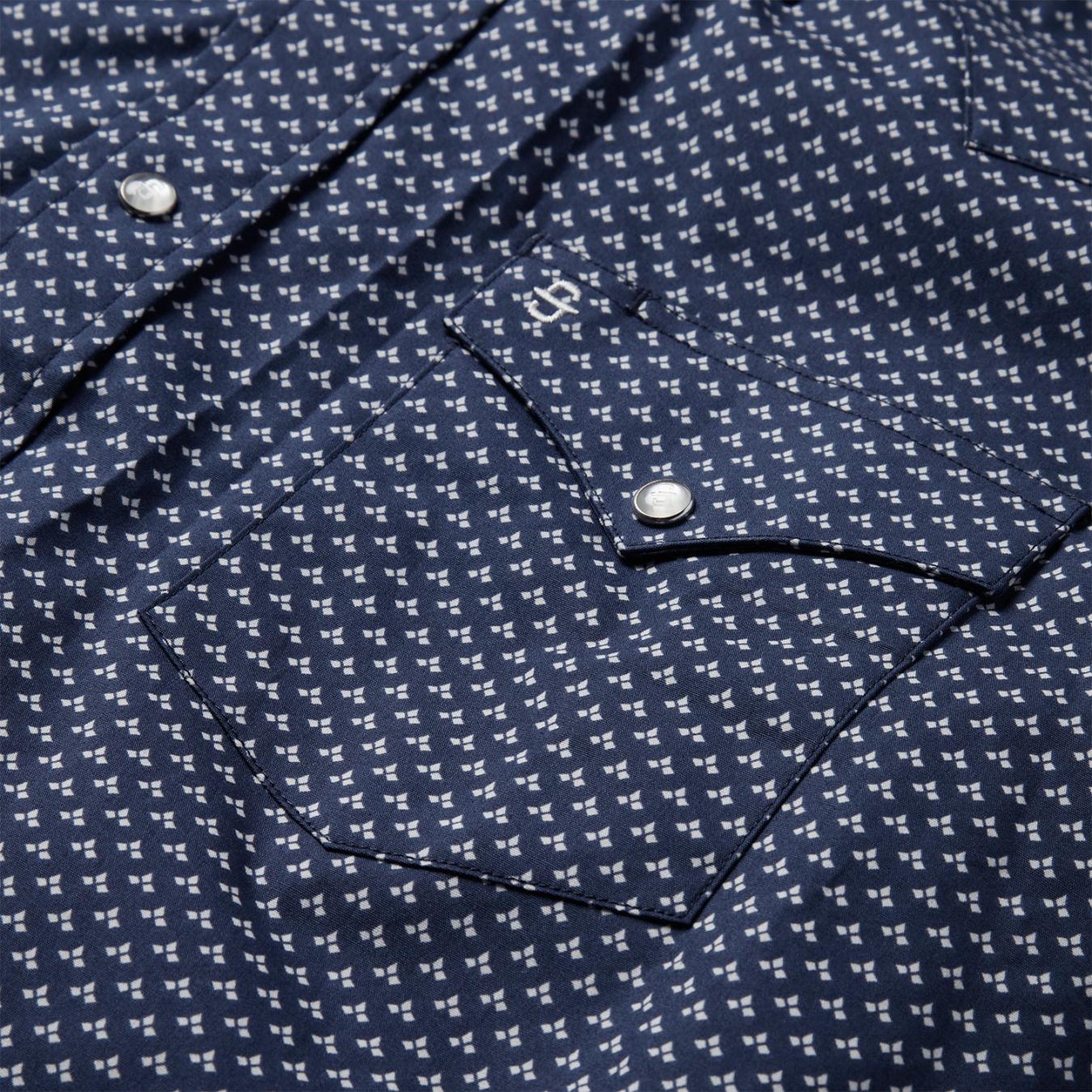 Men Modern Cut | Stetson Blue Polaris Geo Print Western Shirt Blue
