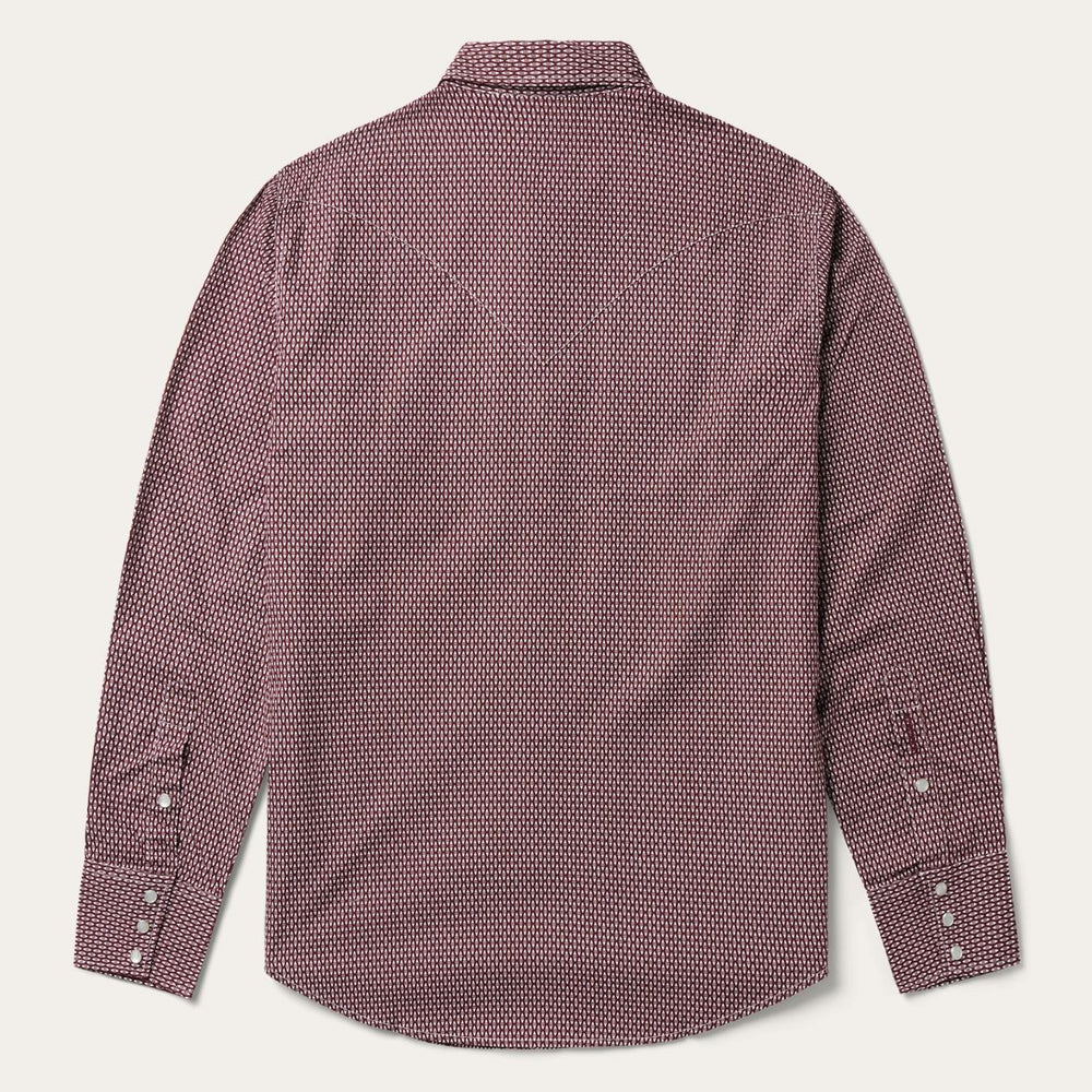 Men Modern Cut | Stetson Broken Diamond Print Western Shirt Red