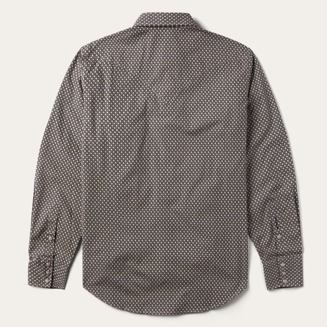 Men Modern Cut | Stetson Brown Diamond Print Western Shirt Brown