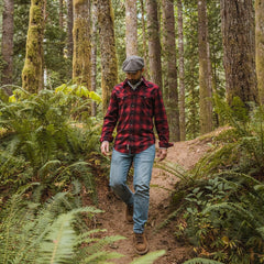 Men Modern Cut | Stetson Brushed Twill Plaid Shirt Black