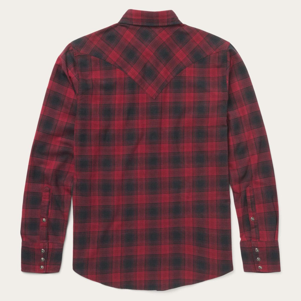 Men Modern Cut | Stetson Brushed Twill Plaid Shirt Black