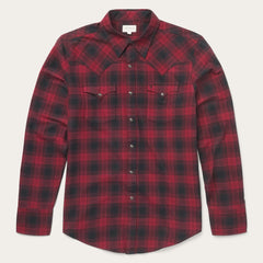 Men Modern Cut | Stetson Brushed Twill Plaid Shirt Black