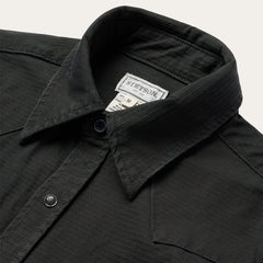 Men Modern Cut | Stetson Charcoal Corded Denim Shirt Grey