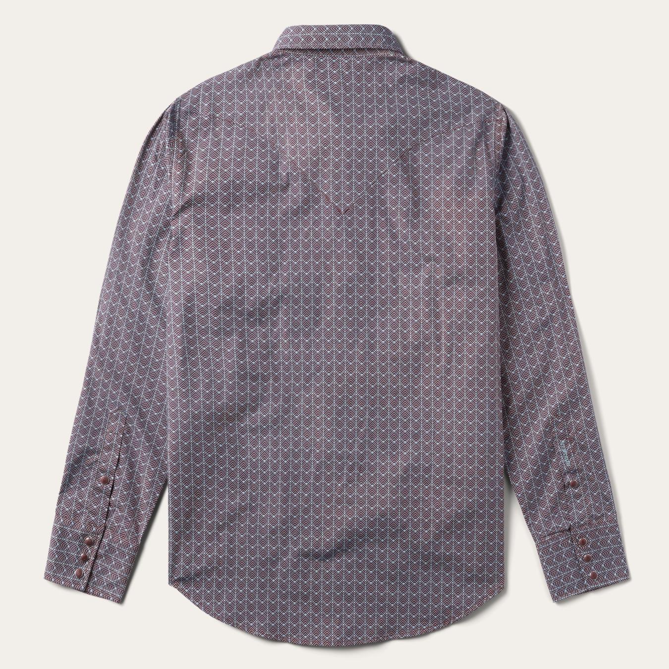 Men Modern Cut | Stetson Chevron Grid Shirt Brown