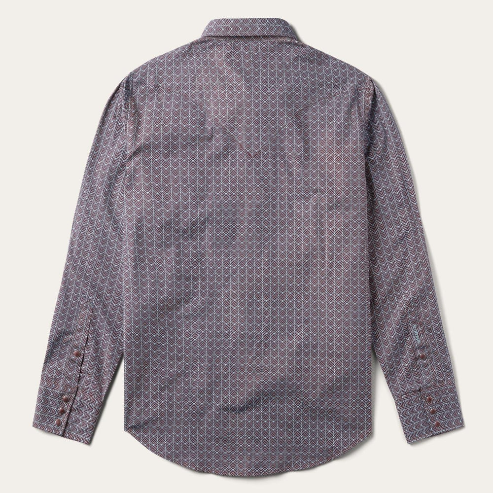 Men Modern Cut | Stetson Chevron Grid Shirt Brown