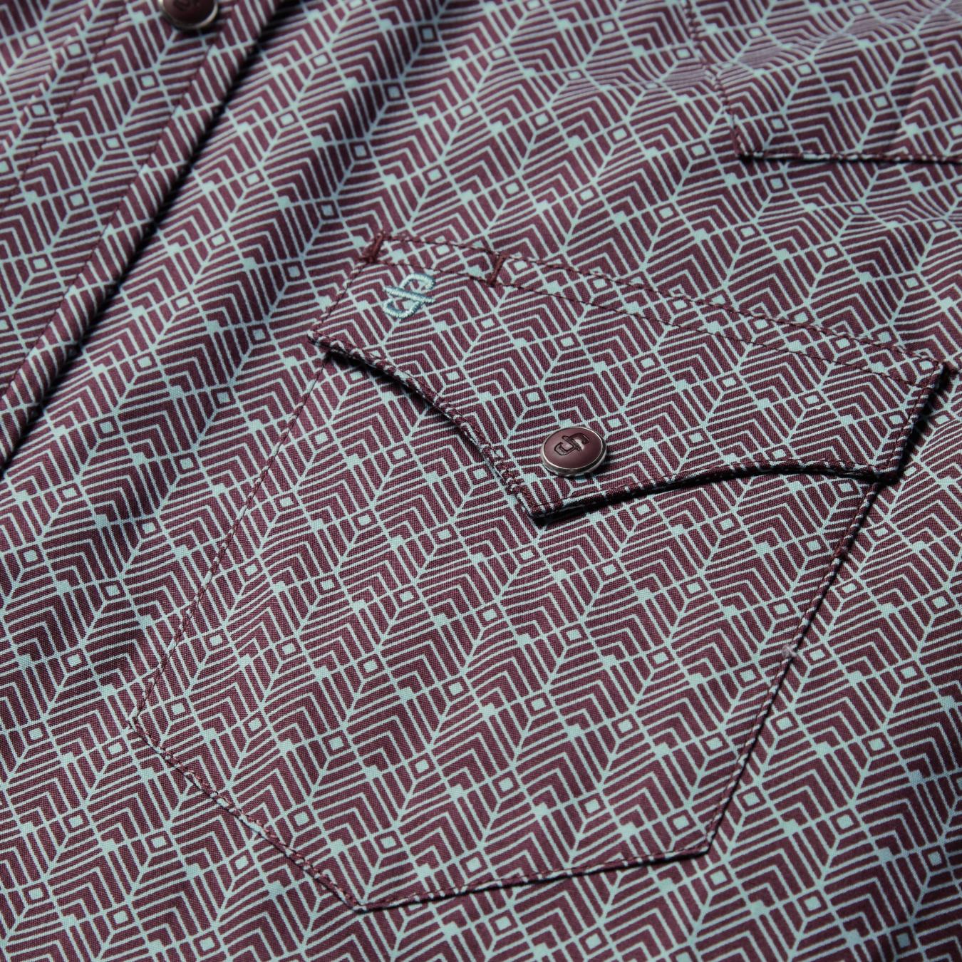 Men Modern Cut | Stetson Chevron Grid Shirt Brown