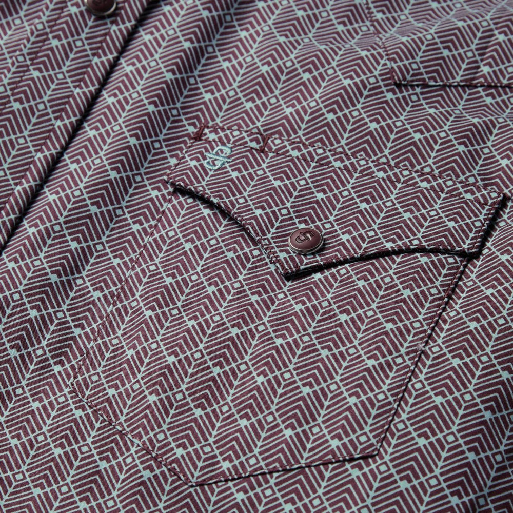 Men Modern Cut | Stetson Chevron Grid Shirt Brown