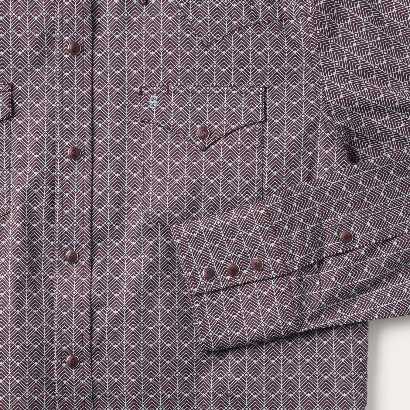 Men Modern Cut | Stetson Chevron Grid Shirt Brown