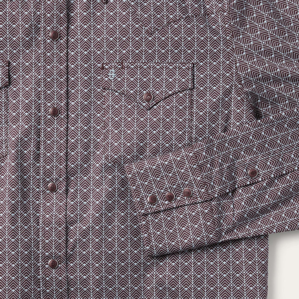 Men Modern Cut | Stetson Chevron Grid Shirt Brown